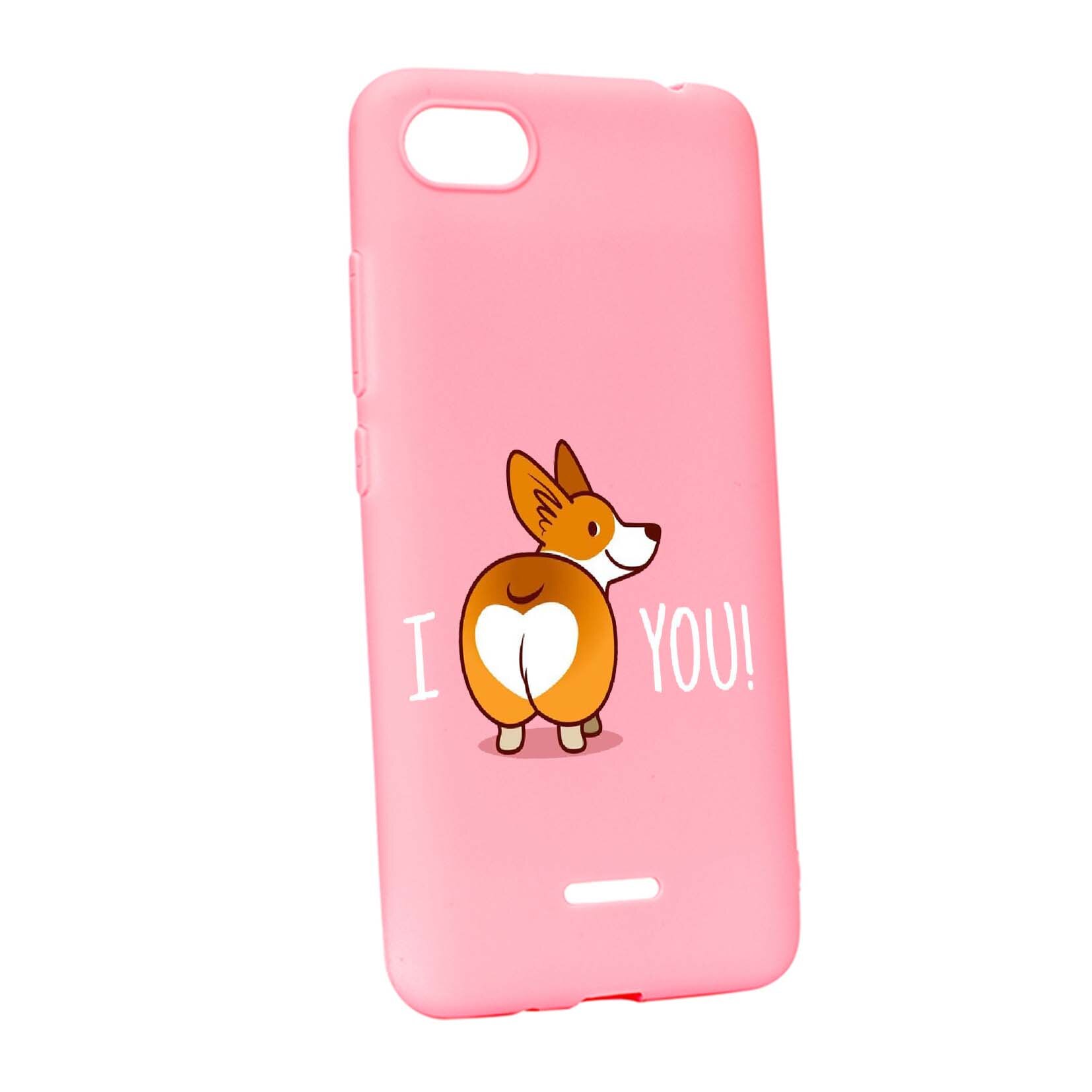 Husa de protectie Sweet Doggy Emoji, pentru Xiaomi Redmi 6A, rezistenta la uzura, anti-alunecare, din silicon Premium, P593