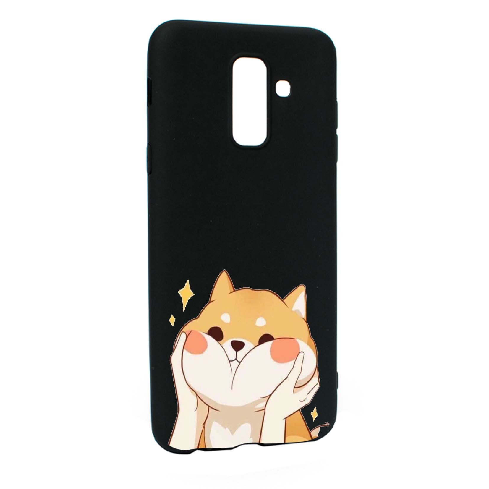 Husa de protectie Emoji - Sweet Cat, pentru Samsung Galaxy A6 PLUS / Galaxy J8 2018, rezistenta la uzura, anti-alunecare, din silicon Premium, B596