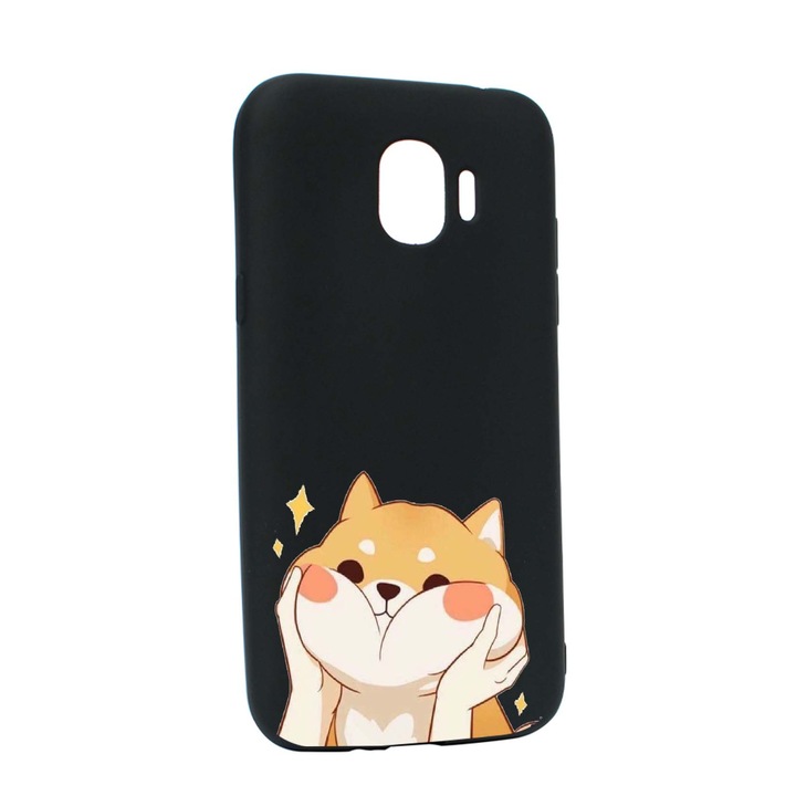 Husa de protectie Emoji - Sweet Cat, pentru Samsung Galaxy J4 2018, rezistenta la uzura, anti-alunecare, din silicon Premium, B596
