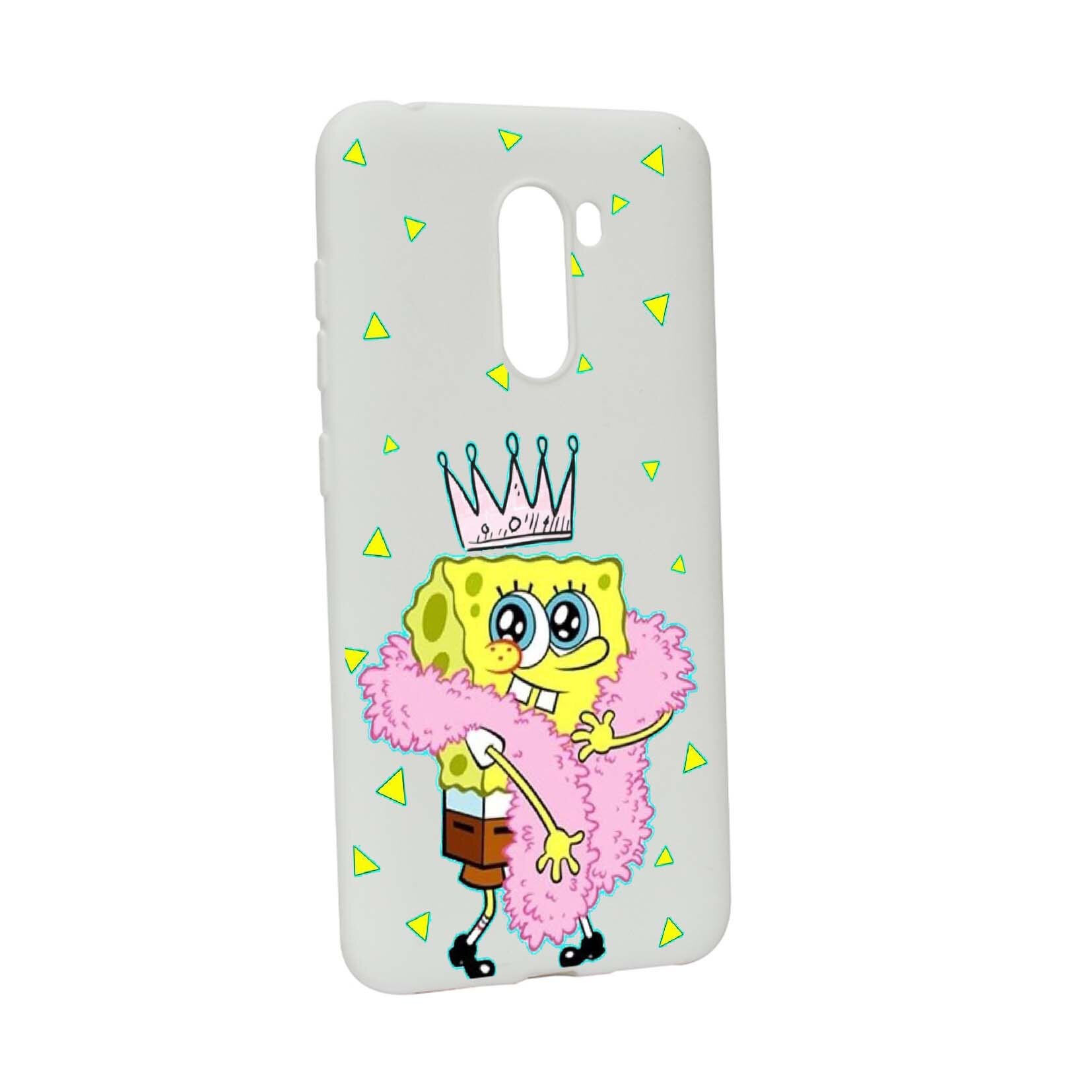 Husa de protectie Spongebob, pentru Xiaomi PocoPhone F1, rezistenta la uzura, anti-alunecare, din silicon Premium, W597