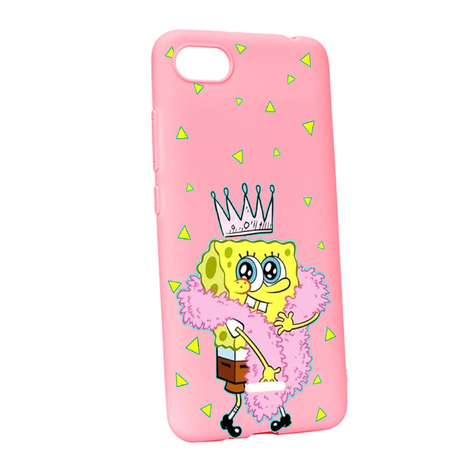 Husa de protectie Spongebob, pentru Xiaomi Redmi 6A, rezistenta la uzura, anti-alunecare, din silicon Premium, P597