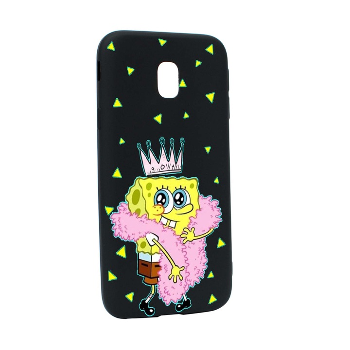 Husa de protectie Spongebob, pentru Samsung Galaxy J7 2018, rezistenta la uzura, anti-alunecare, din silicon Premium, B597