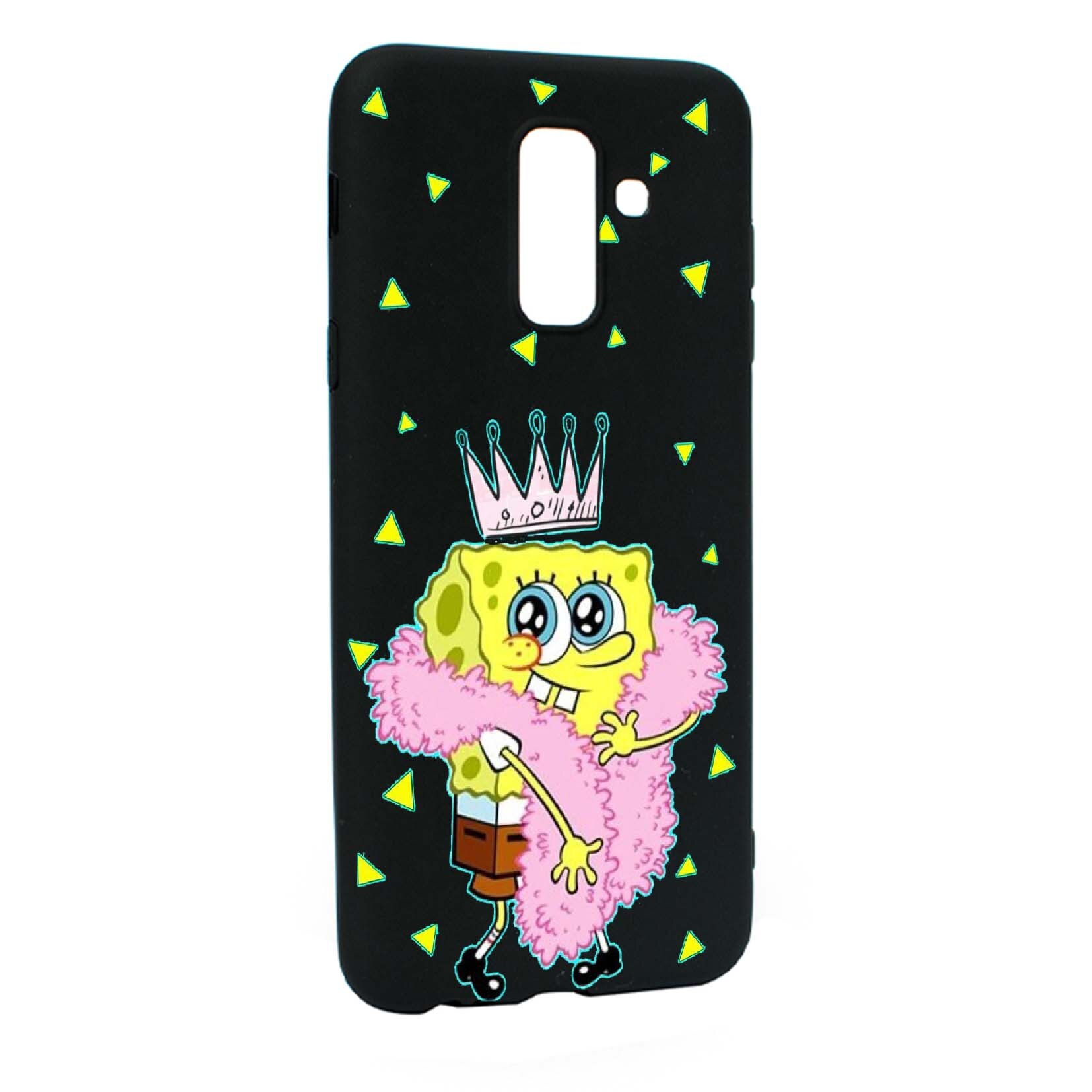 Husa de protectie Spongebob, pentru Samsung Galaxy A6 PLUS / Galaxy J8 2018, rezistenta la uzura, anti-alunecare, din silicon Premium, B597