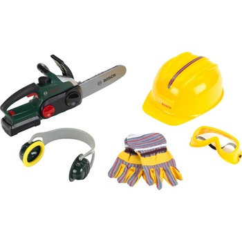 Set 5 piese Drujba de jucarie cu accesorii de protectie Theo Klein 8532 Multicolor Set 5 piese Drujba de jucarie cu accesorii de protectie Theo Klein 8532 Multicolor