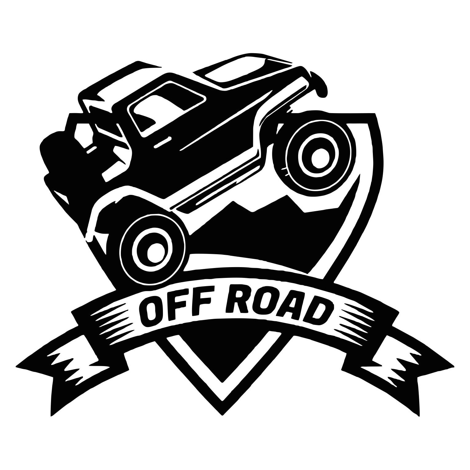 Sticker auto, culoare neagra, Car Off Road