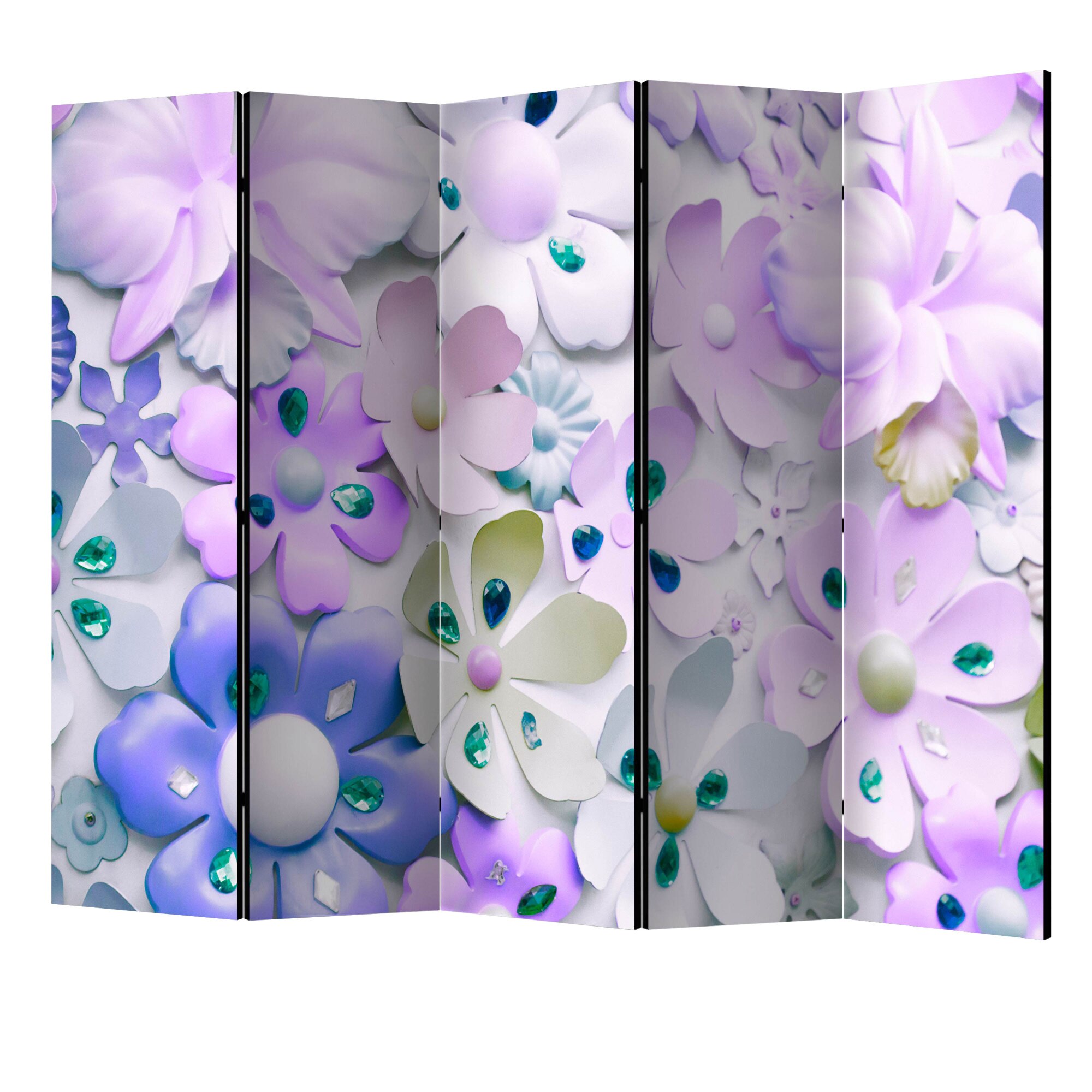 Paravan din 5 parti - Rosie dulce II - 225 x 172 cm