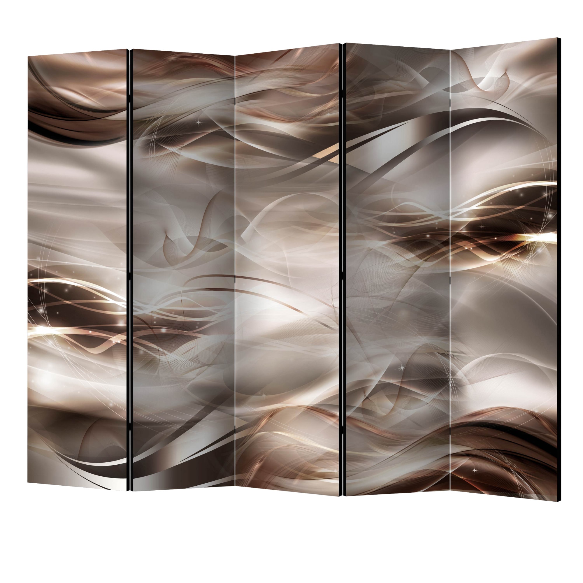 Paravan din 5 parti - Valurile umber II - 225 x 172 cm