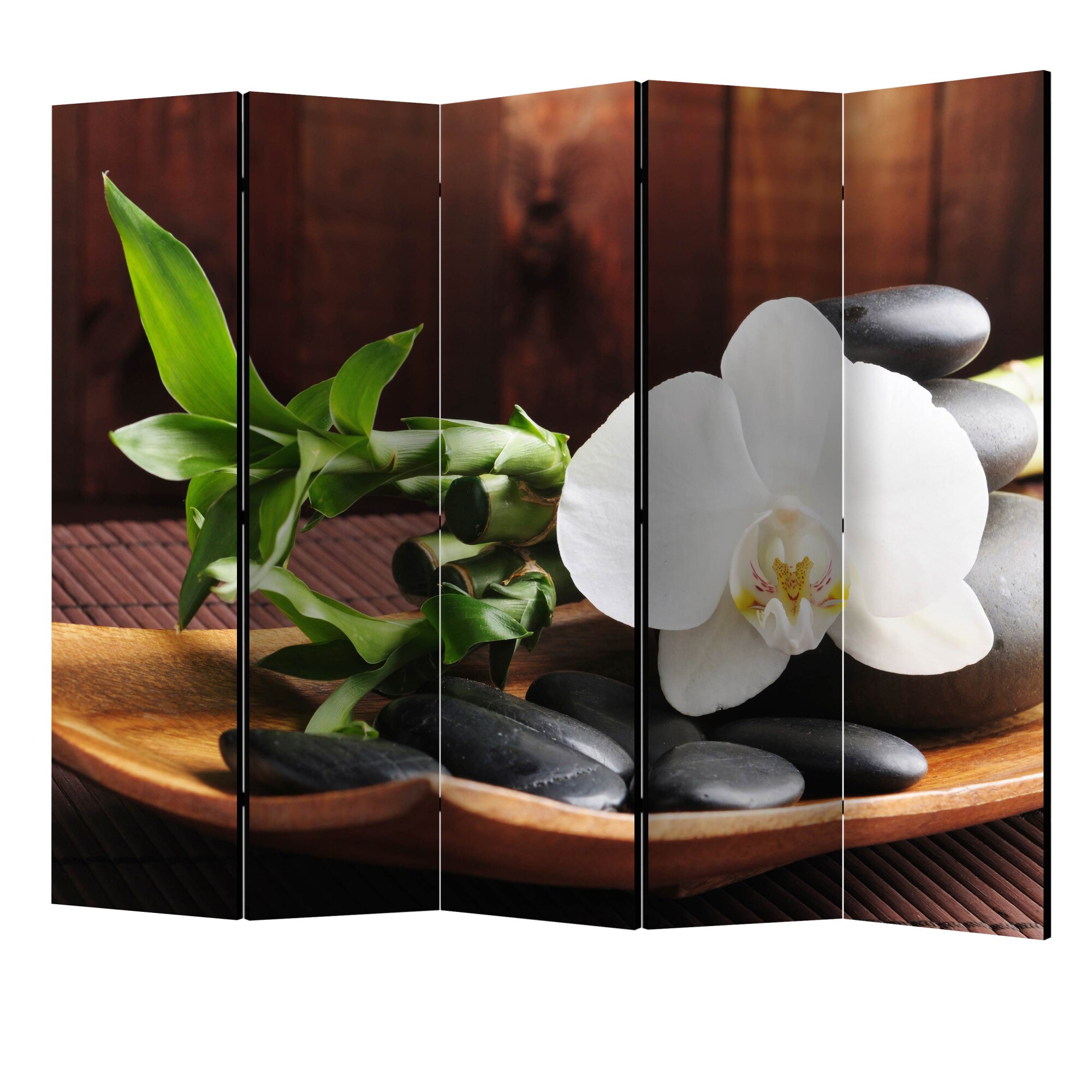 Paravan din 5 parti - Templul zen II - 225 x 172 cm