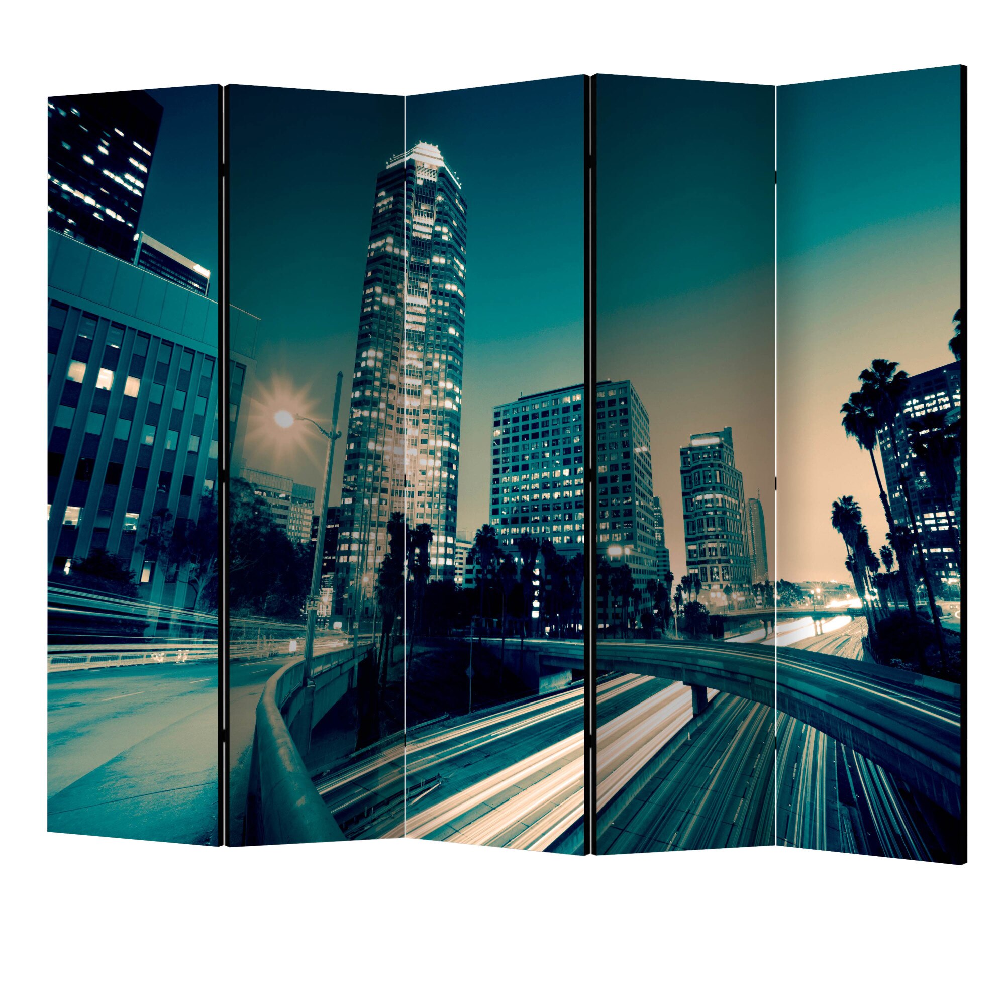 Paravan din 5 parti - Strazile din los angeles II - 225 x 172 cm