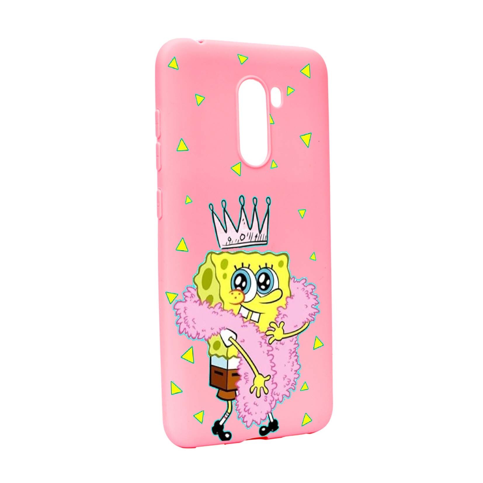 Husa de protectie Spongebob, pentru Xiaomi PocoPhone F1, rezistenta la uzura, anti-alunecare, din silicon Premium, P597