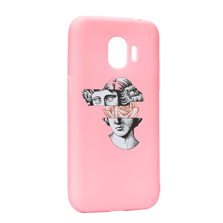 Husa de protectie Statue Rose, pentru Samsung Galaxy J4 2018, rezistenta la uzura, anti-alunecare, din silicon Premium, P604