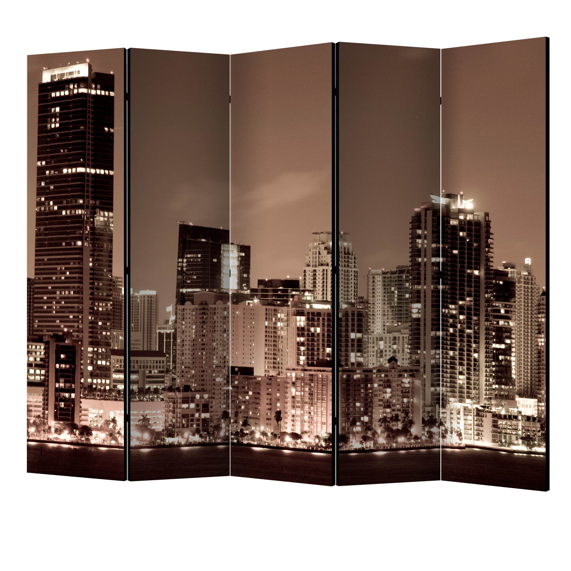 Paravan din 5 parti - Viata de noapte in miami II - 225 x 172 cm