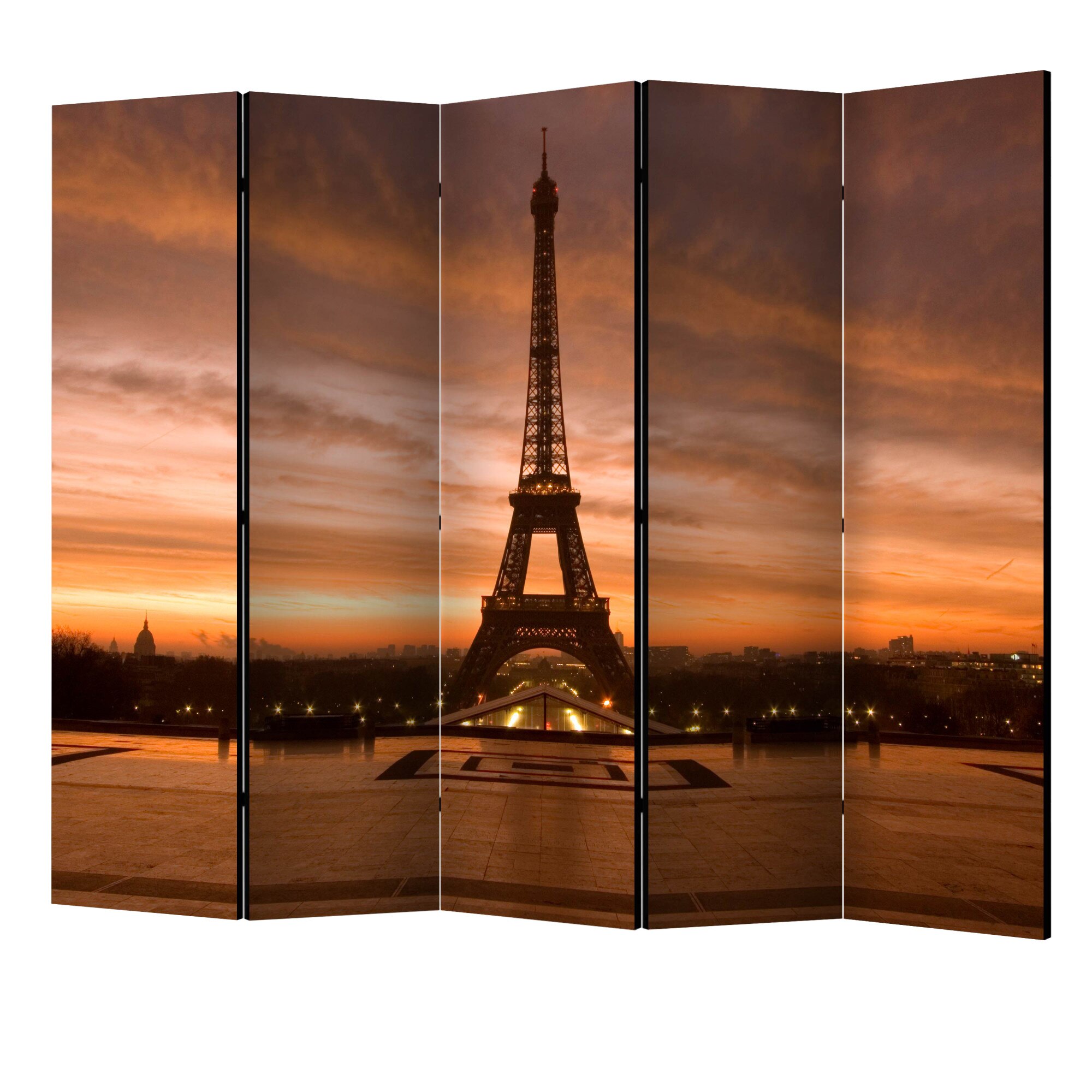 Paravan din 5 parti - Turnul eiffel in Zorii II - 225 x 172 cm