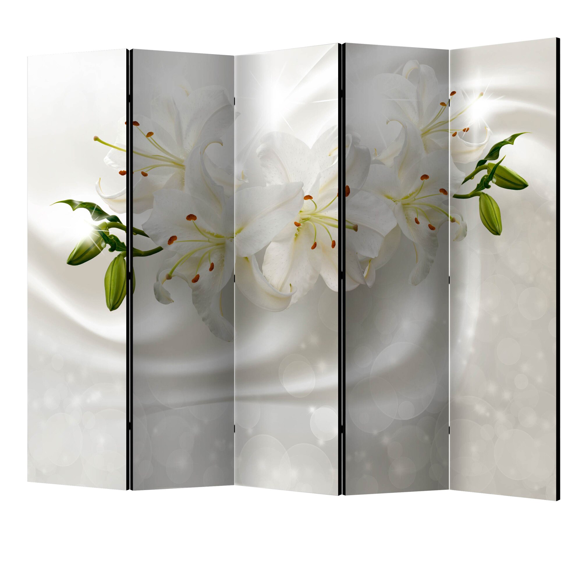 Paravan din 5 parti - Stralucire romantica II - 225 x 172 cm