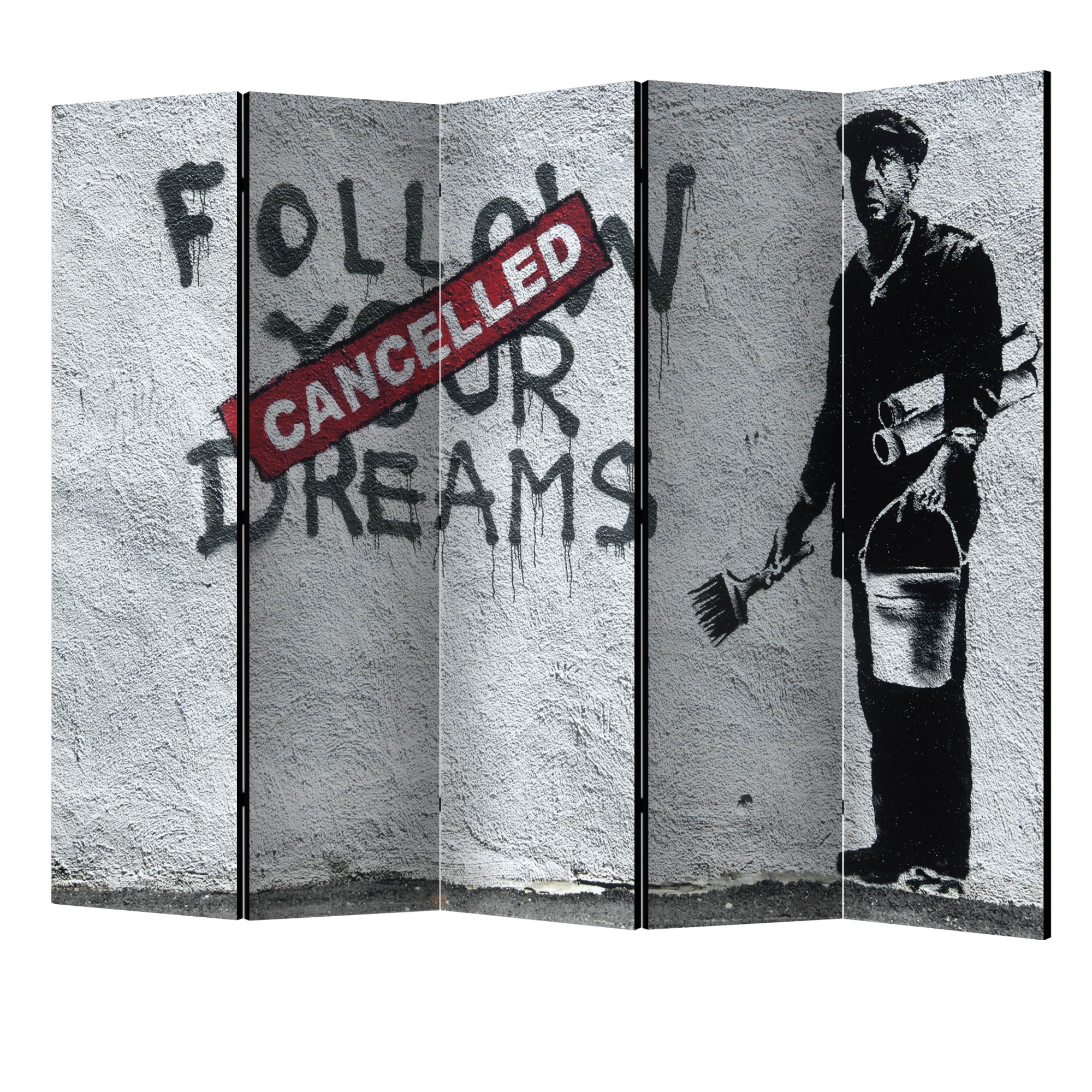 Paravan din 5 parti - Visele anulate banksy II - 225 x 172 cm
