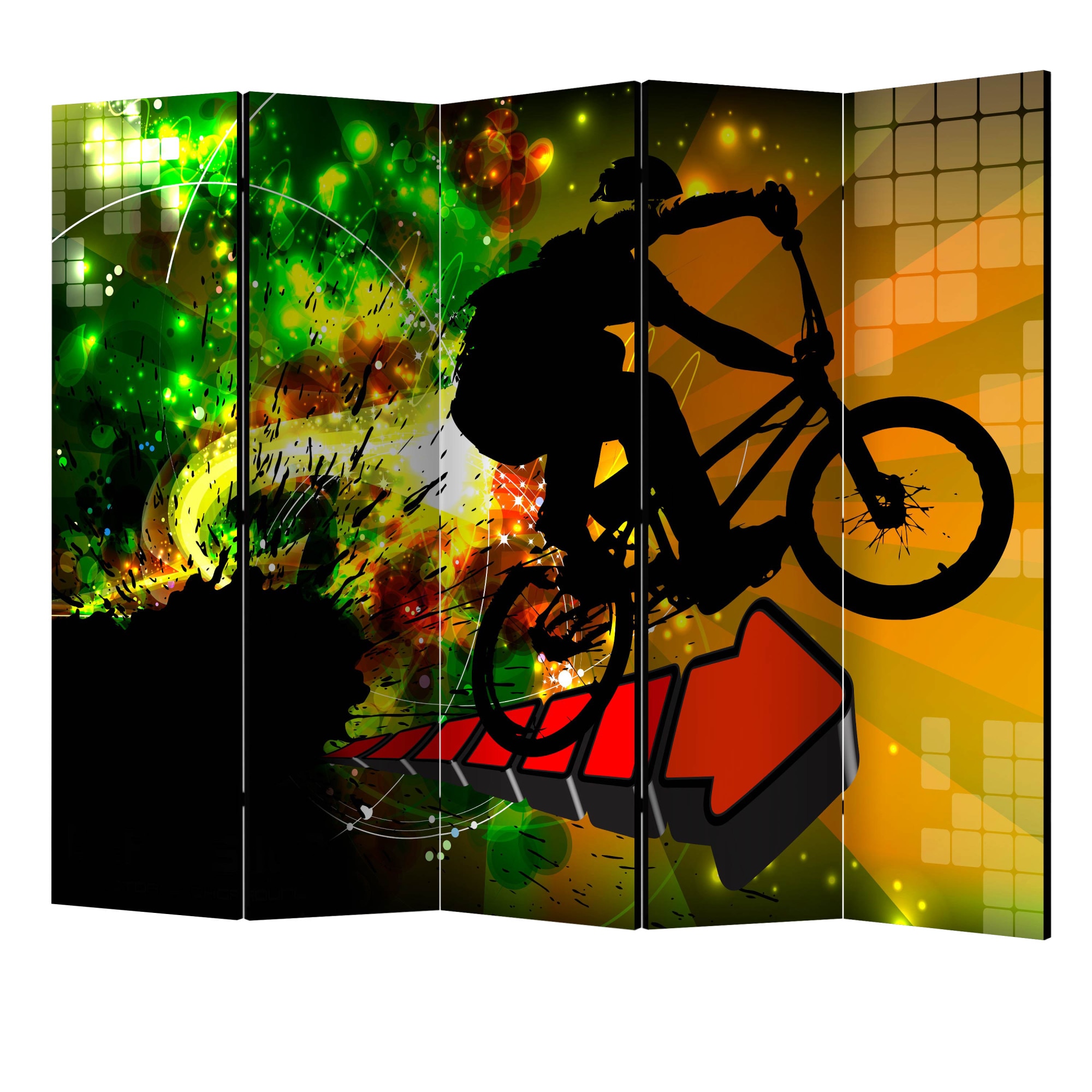 Paravan din 5 parti - Trucuri pentru biciclete II - 225 x 172 cm
