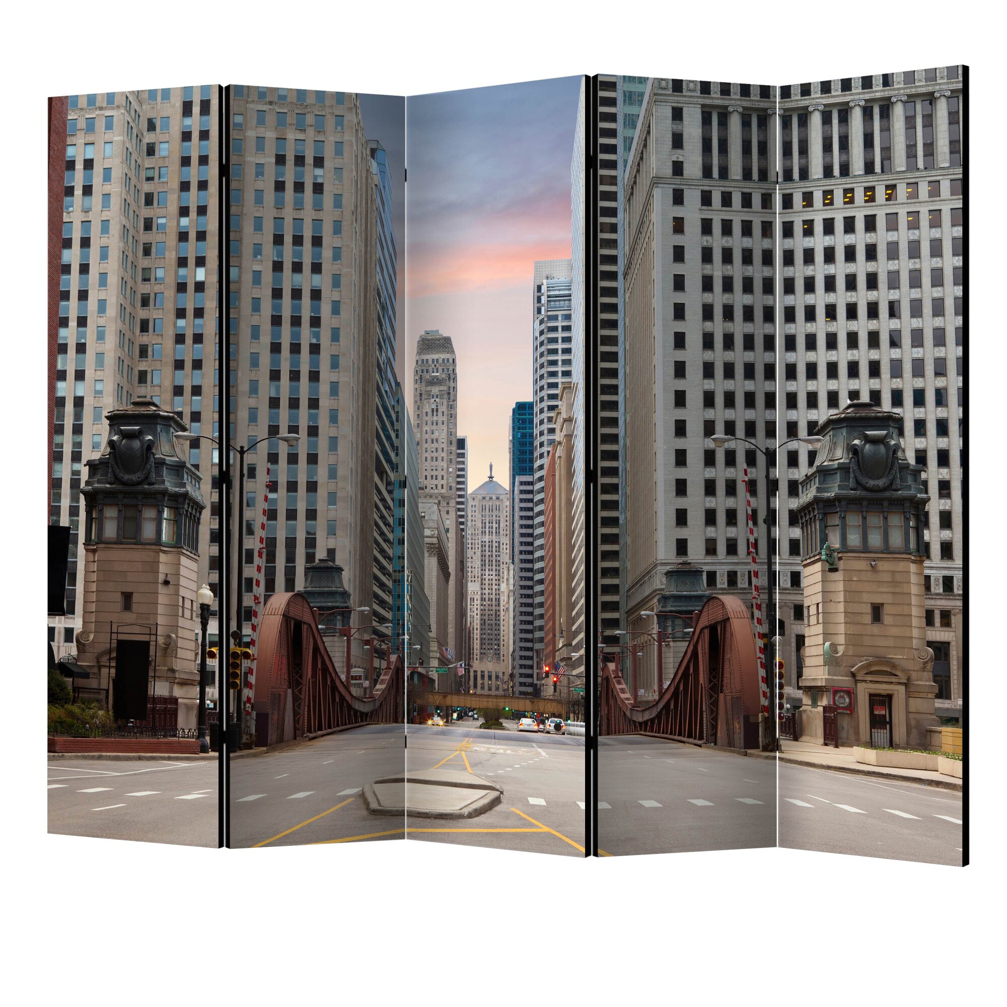 Paravan din 5 parti - Strada chicago II - 225 x 172 cm