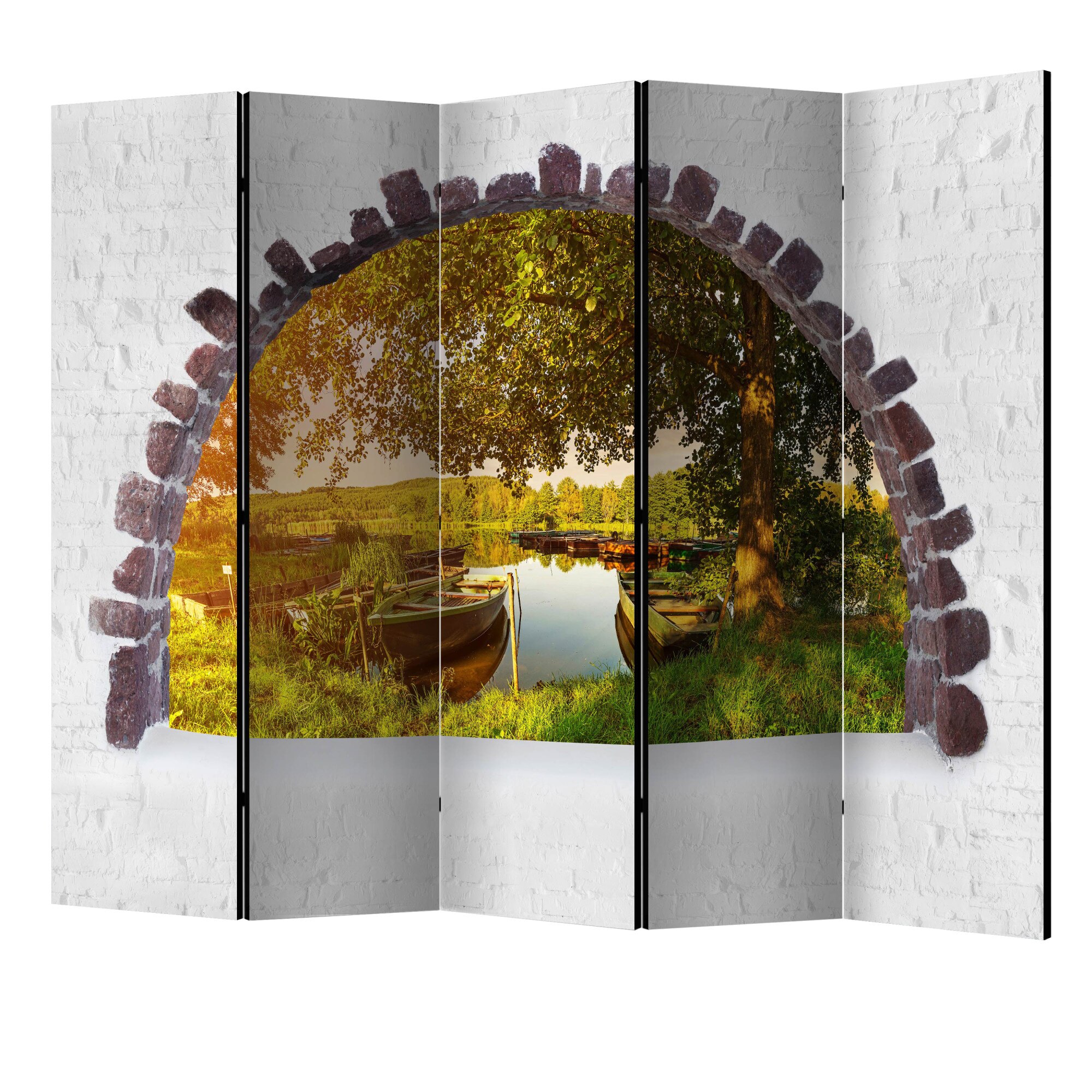 Paravan din 5 parti - Summer lake II - 225 x 172 cm