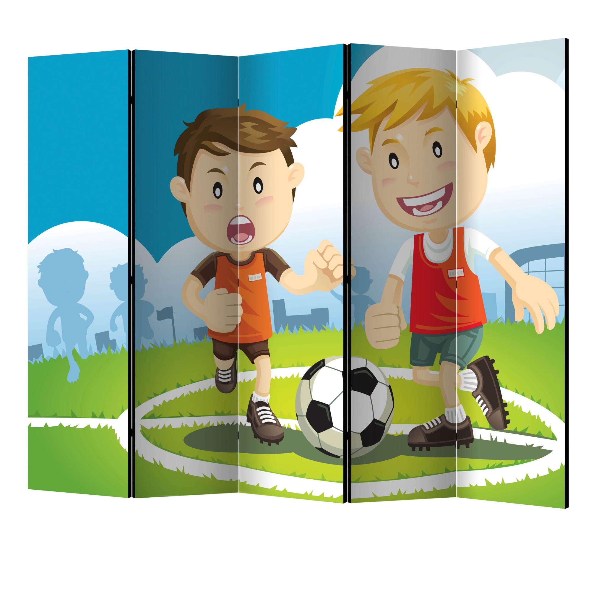 Paravan din 5 parti - Teren de sport II - 225 x 172 cm