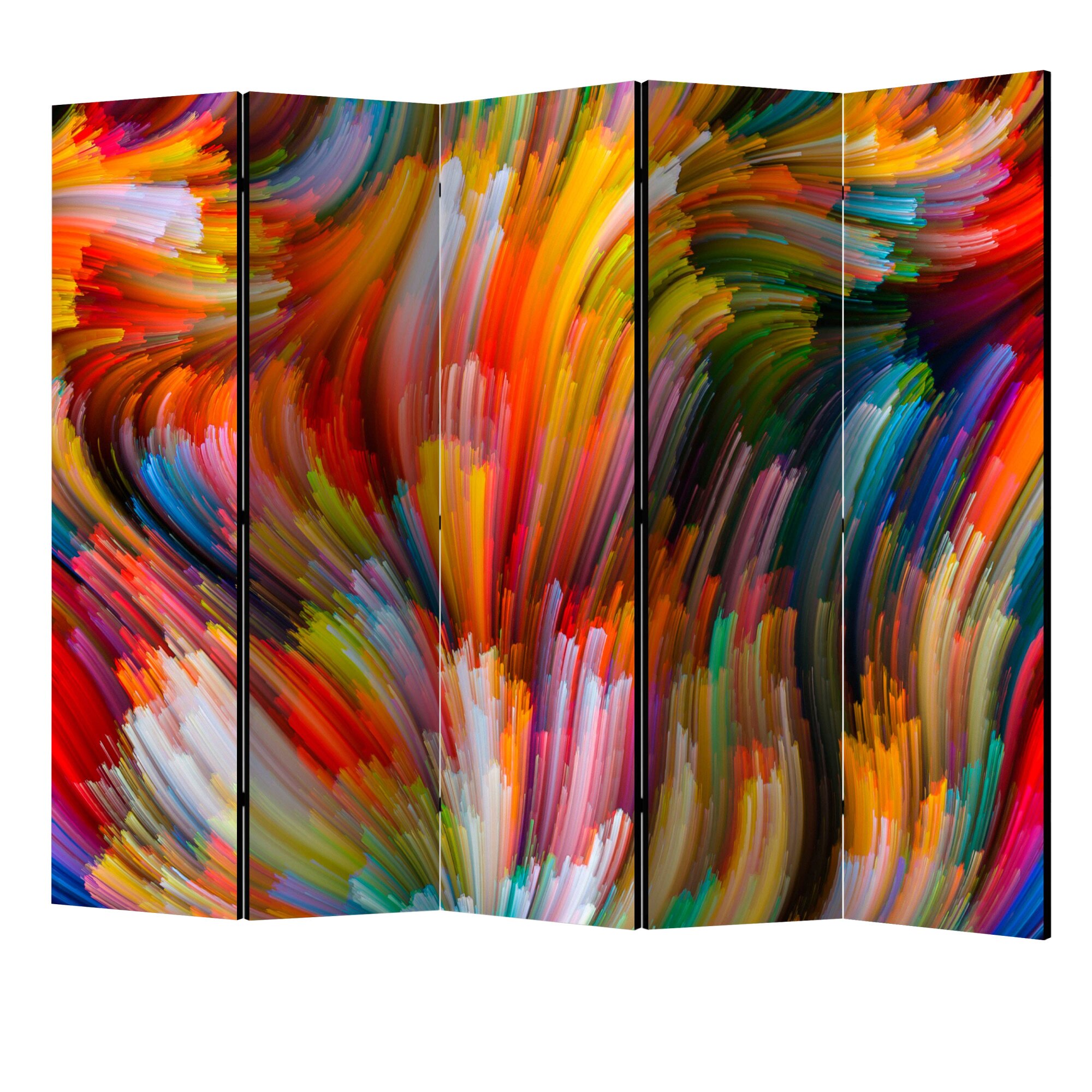 Paravan din 5 parti - Valurile curcubeului II - 225 x 172 cm