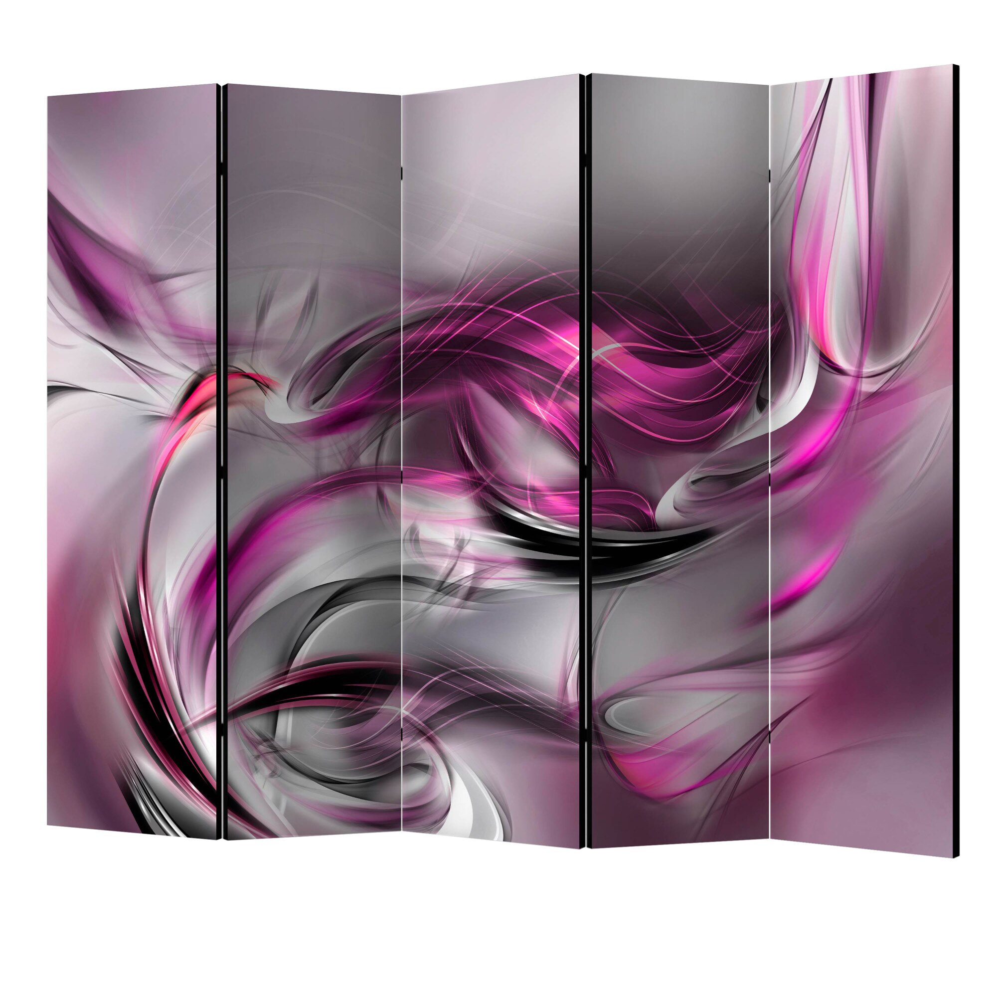 Paravan din 5 parti - Viraje roz II II - 225 x 172 cm