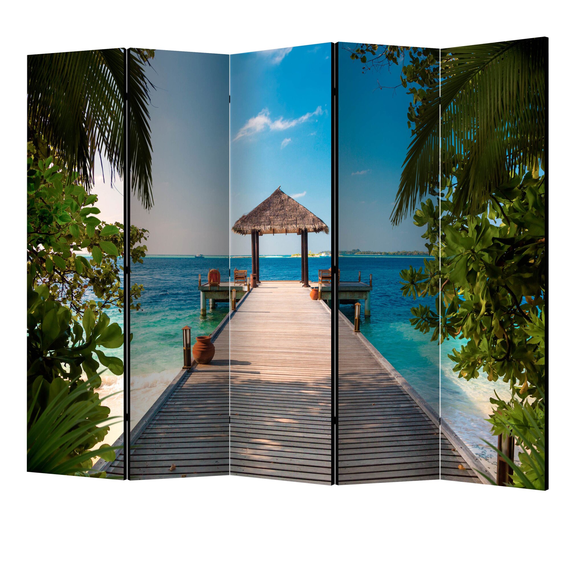Paravan din 5 parti - Visul hawaian II - 225 x 172 cm