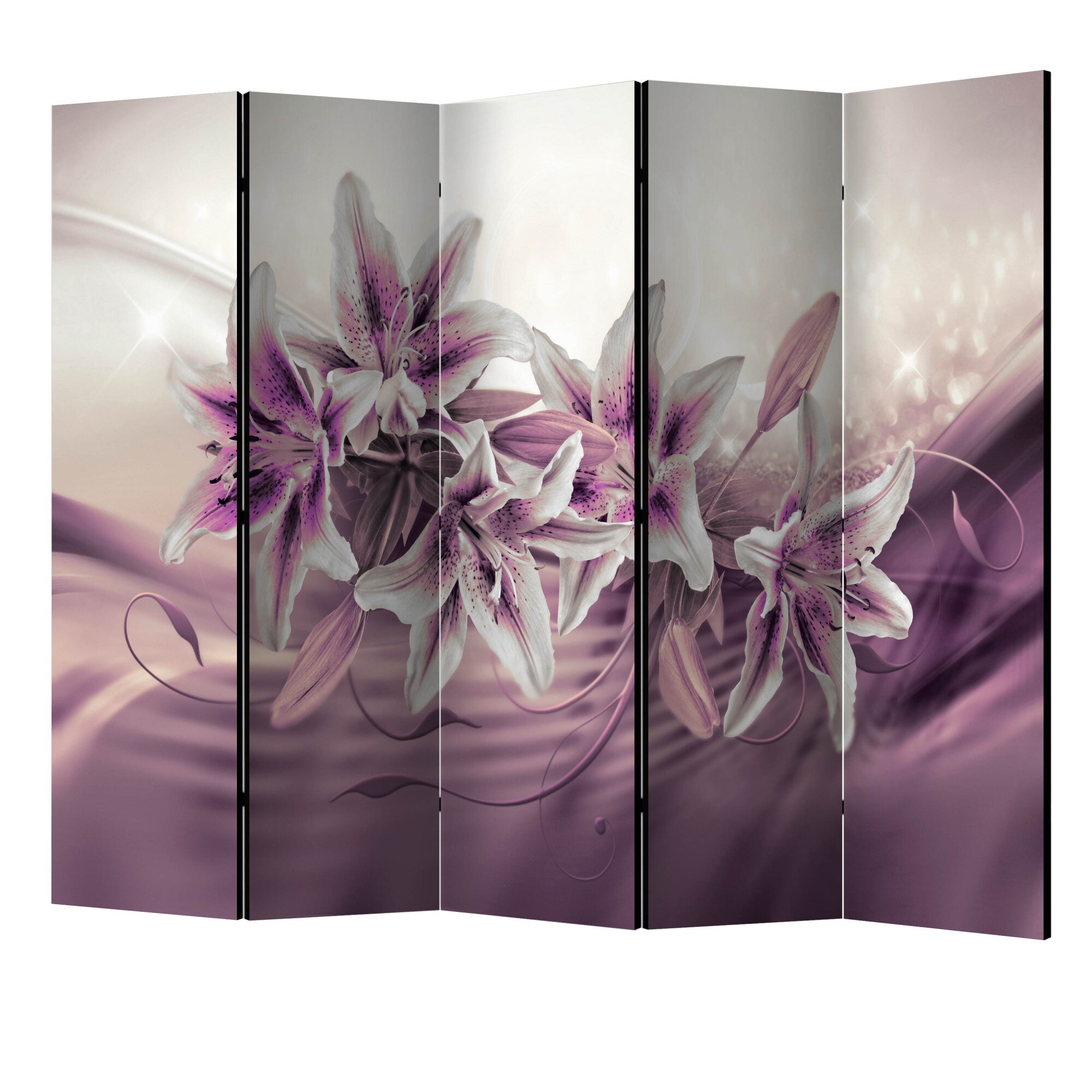 Paravan din 5 parti - Violet secret II - 225 x 172 cm