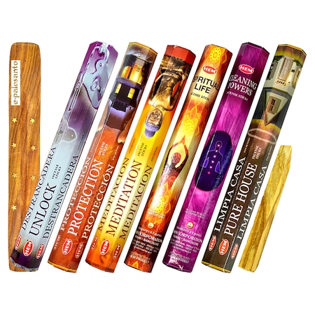 Set betisoare parfumate Curatare 6 bucati si Lemn Palo Santo, aromaterapie e-palosanto