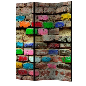 Paravan din 3 parti - Caramizi colorate - 135 x 172 cm Paravan din 3 parti - Caramizi colorate - 135 x 172 cm