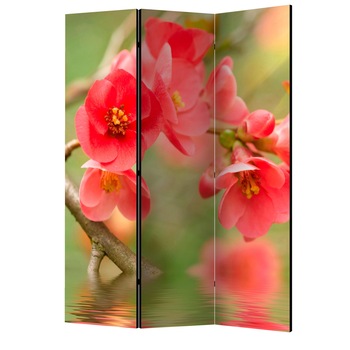 Paravan din 3 parti - Azalea se reflecta in apa - 135 x 172 cm Paravan din 3 parti - Azalea se reflecta in apa - 135 x 172 cm