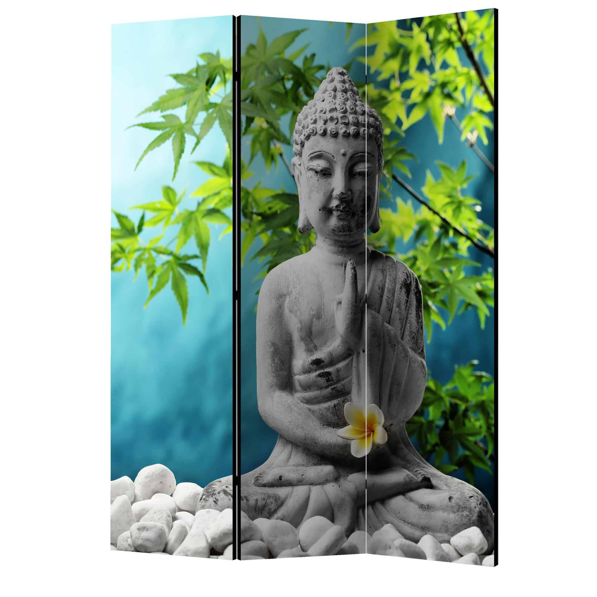 Paravan din 3 parti - Buddha frumusetea meditatiei - 135 x 172 cm