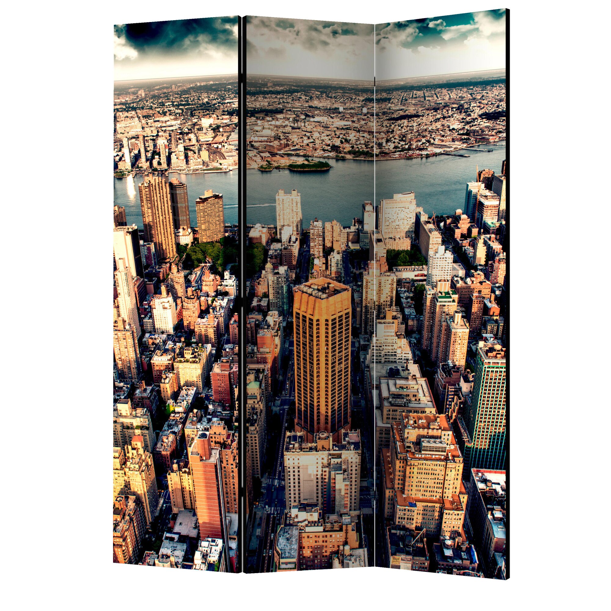 Paravan din 3 parti - Bird's eye view din new york - 135 x 172 cm