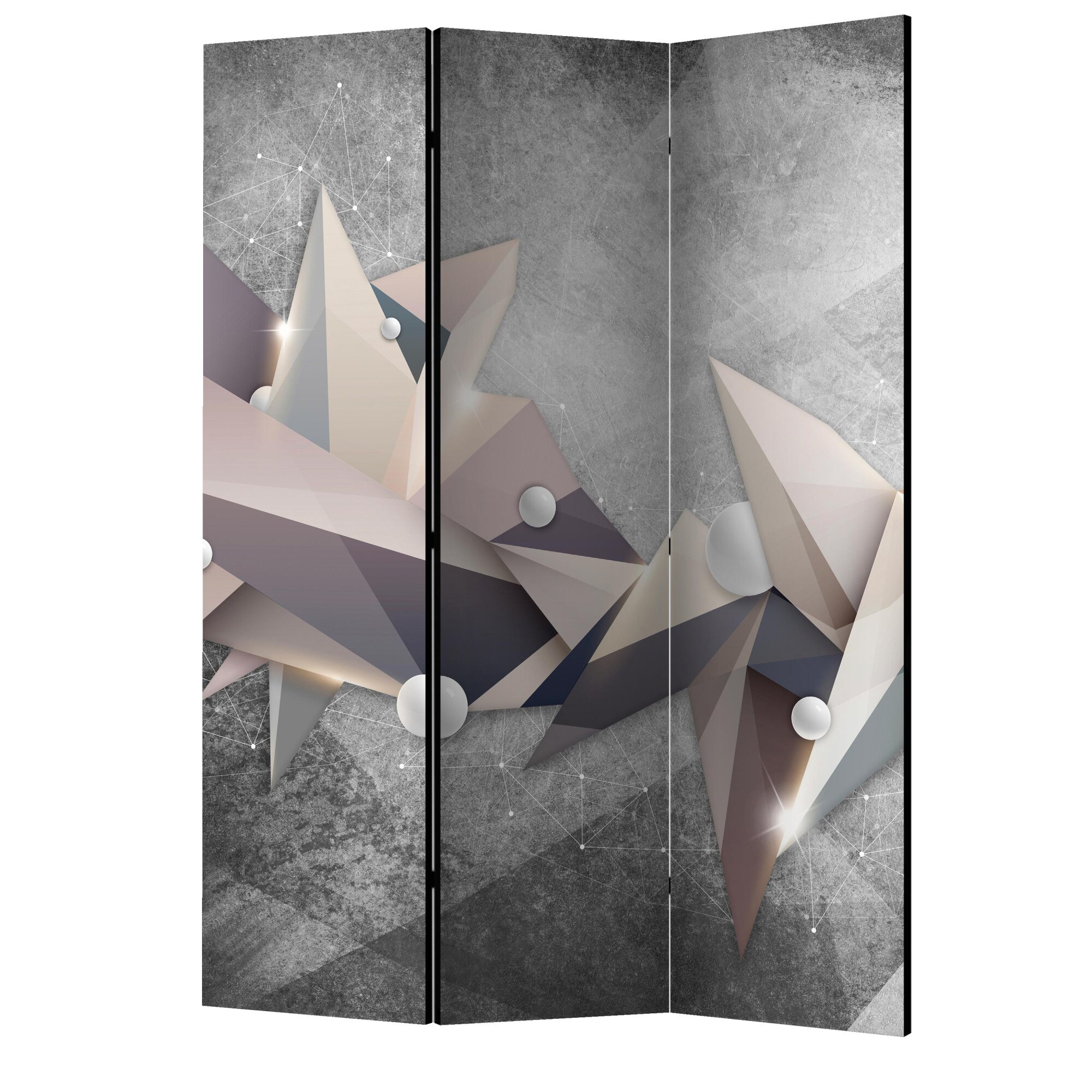 Paravan din 3 parti - Constelatie geometrica - 135 x 172 cm