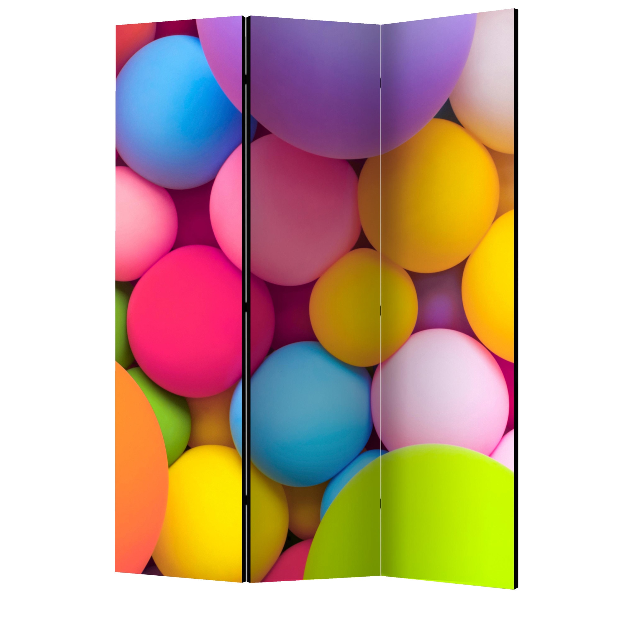 Paravan din 3 parti - Bile colorate - 135 x 172 cm