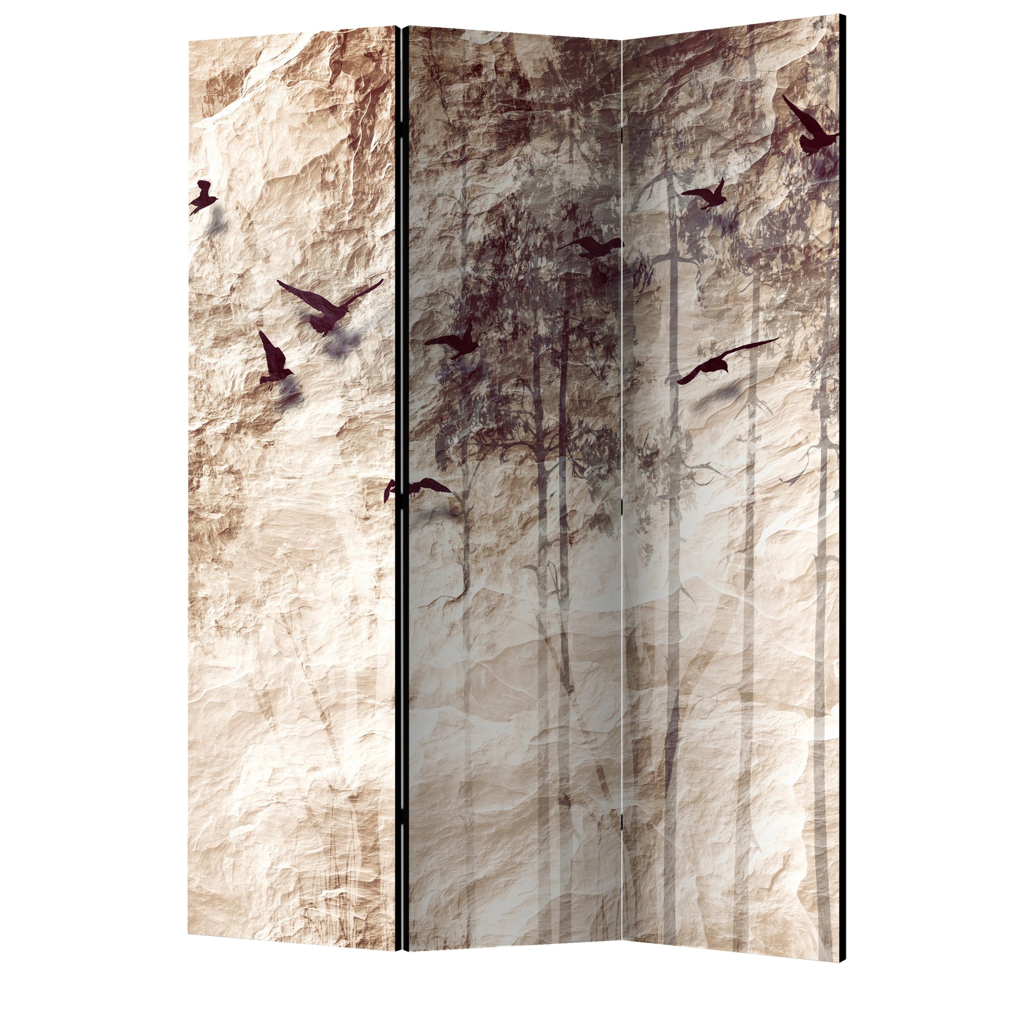 Paravan din 3 parti - Hartie natura - 135 x 172 cm