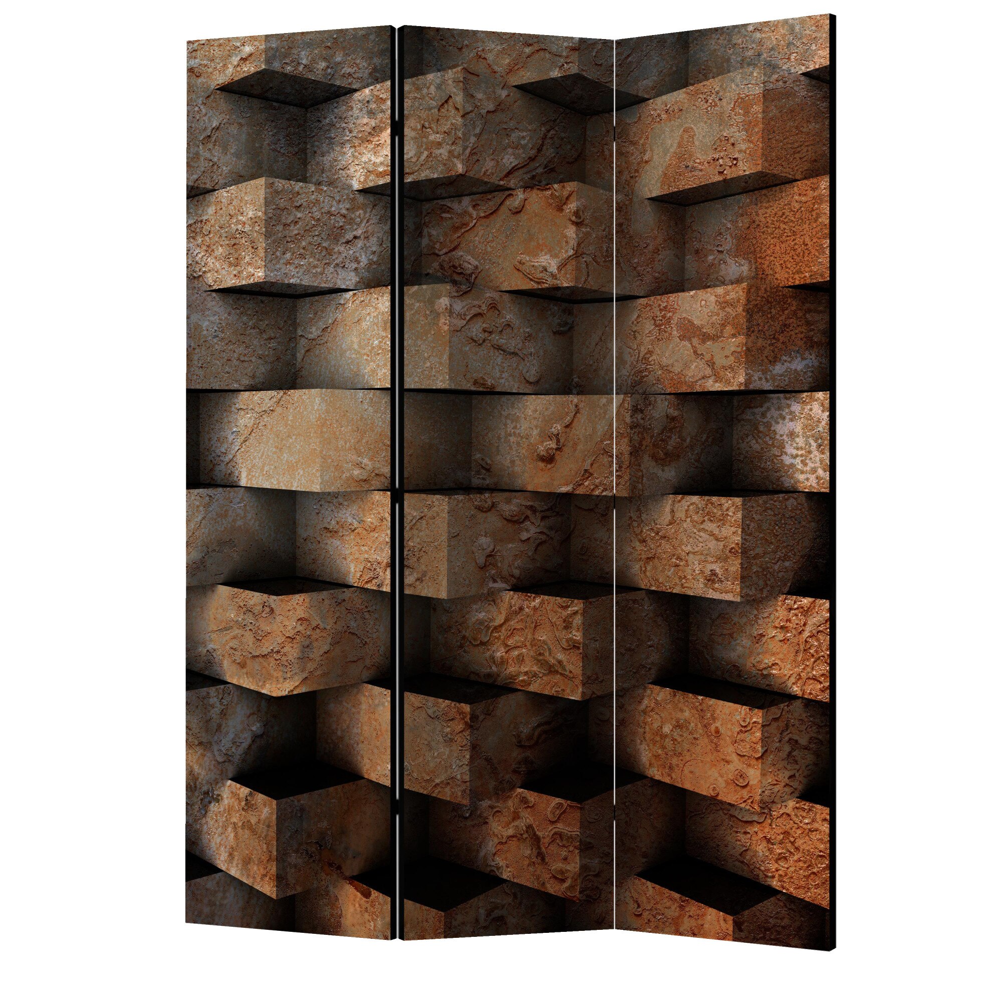Paravan din 3 parti - Impletitura din caramida - 135 x 172 cm