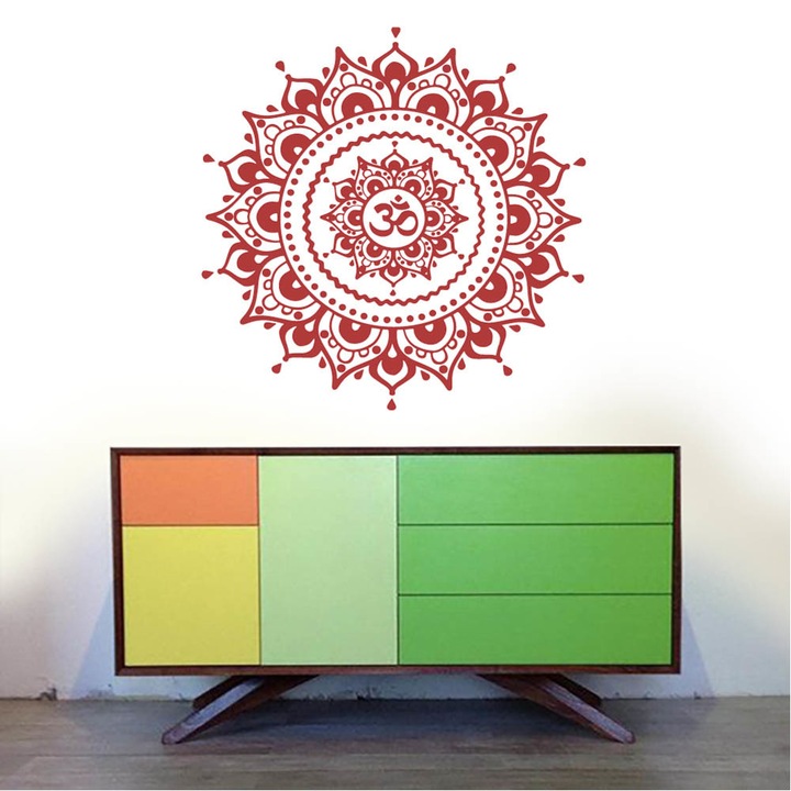 HomeTATTOO - Mandala Falmatrica, faltetoválás 40x40cm Piros