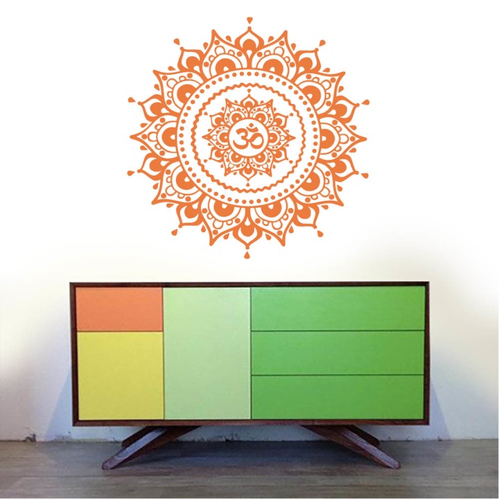 HomeTATTOO - Mandala Falmatrica, faltetoválás 40x40cm Narancs