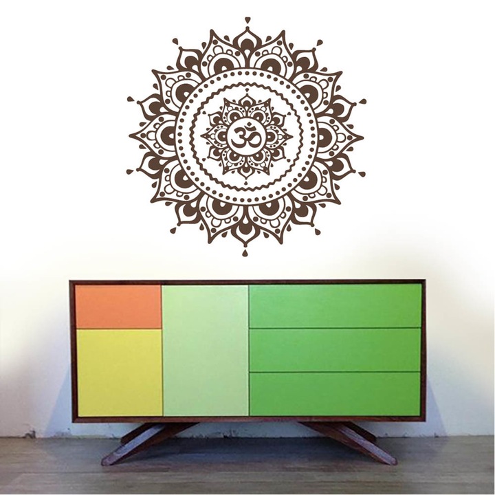 HomeTATTOO - Mandala Falmatrica, faltetoválás 40x40cm Barna