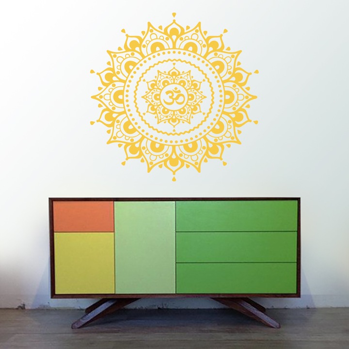 HomeTATTOO - Mandala Falmatrica, faltetoválás 40x40cm Sárga