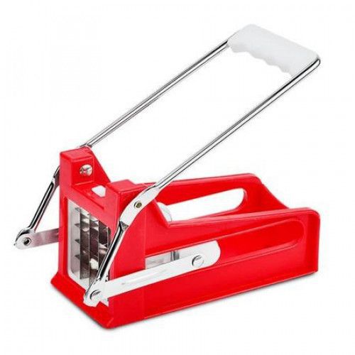 Aparat pentru Feliat Cartofi, Lame din Otel Inoxidabil, 2 Seturi de Cutite, Usor de folosit, Design Ergonomic, Rosu