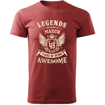 Tricou Personalizat Barbati Multimagination Legendele Sunt Nascute In Martie 45 De Ani Rosu Xl Emag Ro