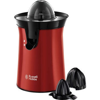 Storcator de citrice Russell Hobbs Colours Plus+ Flame Red 26010-56, 60 W, 2 conuri, actiune reversibila, Inox, Rosu Storcator de citrice Russell Hobbs Colours Plus+ Flame Red 26010-56, 60 W, 2 conuri, actiune reversibila, Inox, Rosu