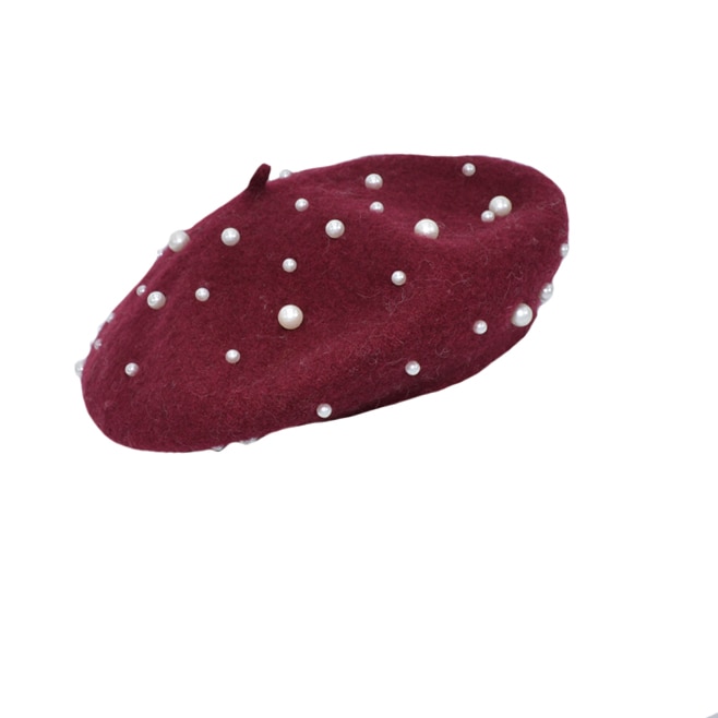 Caciula rafinata cu design de perle albe, D&J Exclusive,marsala,Universal