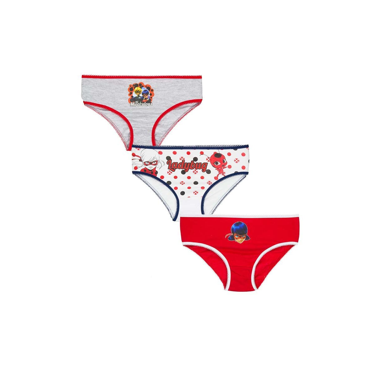 Set 3 chiloti, fete, Disney, Ladybug, Multicolor