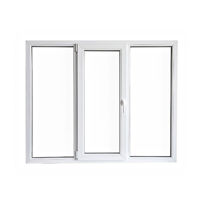 Fereastra Pvc, Tamistef, 4 camere, 3 canate, stejar auriu, Dubla deschidere stanga, 1800x1150 mm