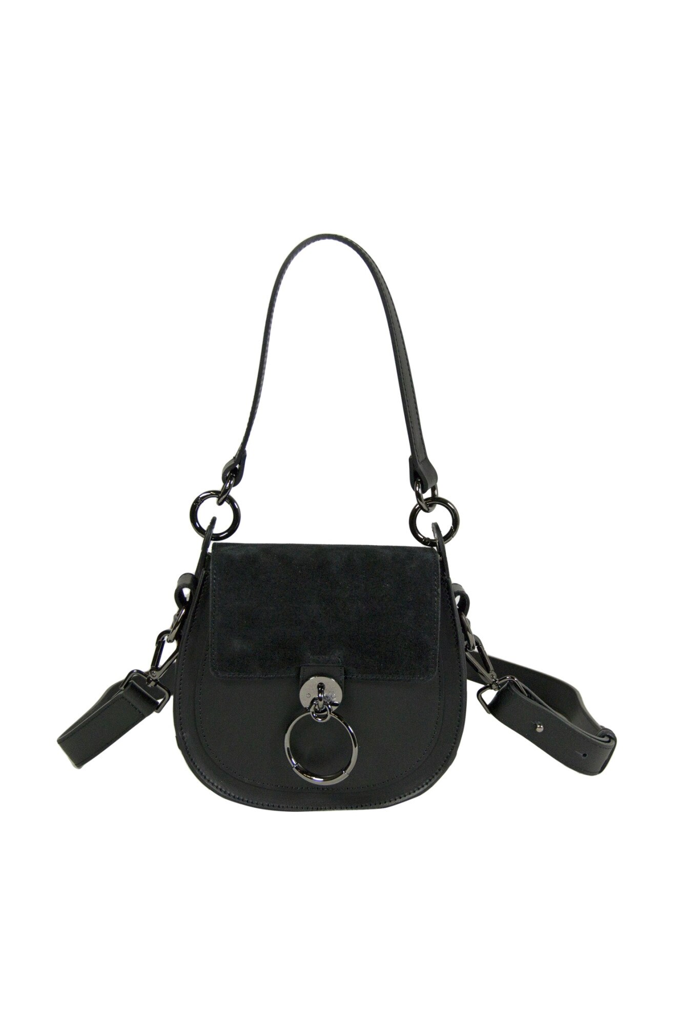 Geanta din piele,EMILIO MASI, CREMONA, 66C004, Negru, 20x17x6CM