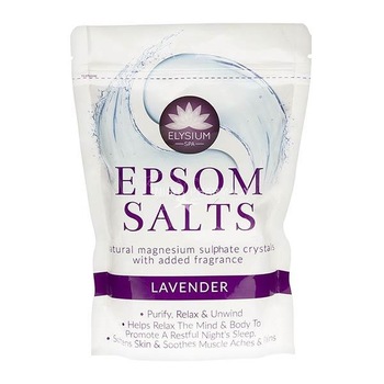 Sare de baie Epsom cu parfum de Lavanda, Elysium Spa, 500g Sare de baie Epsom cu parfum de Lavanda, Elysium Spa, 500g