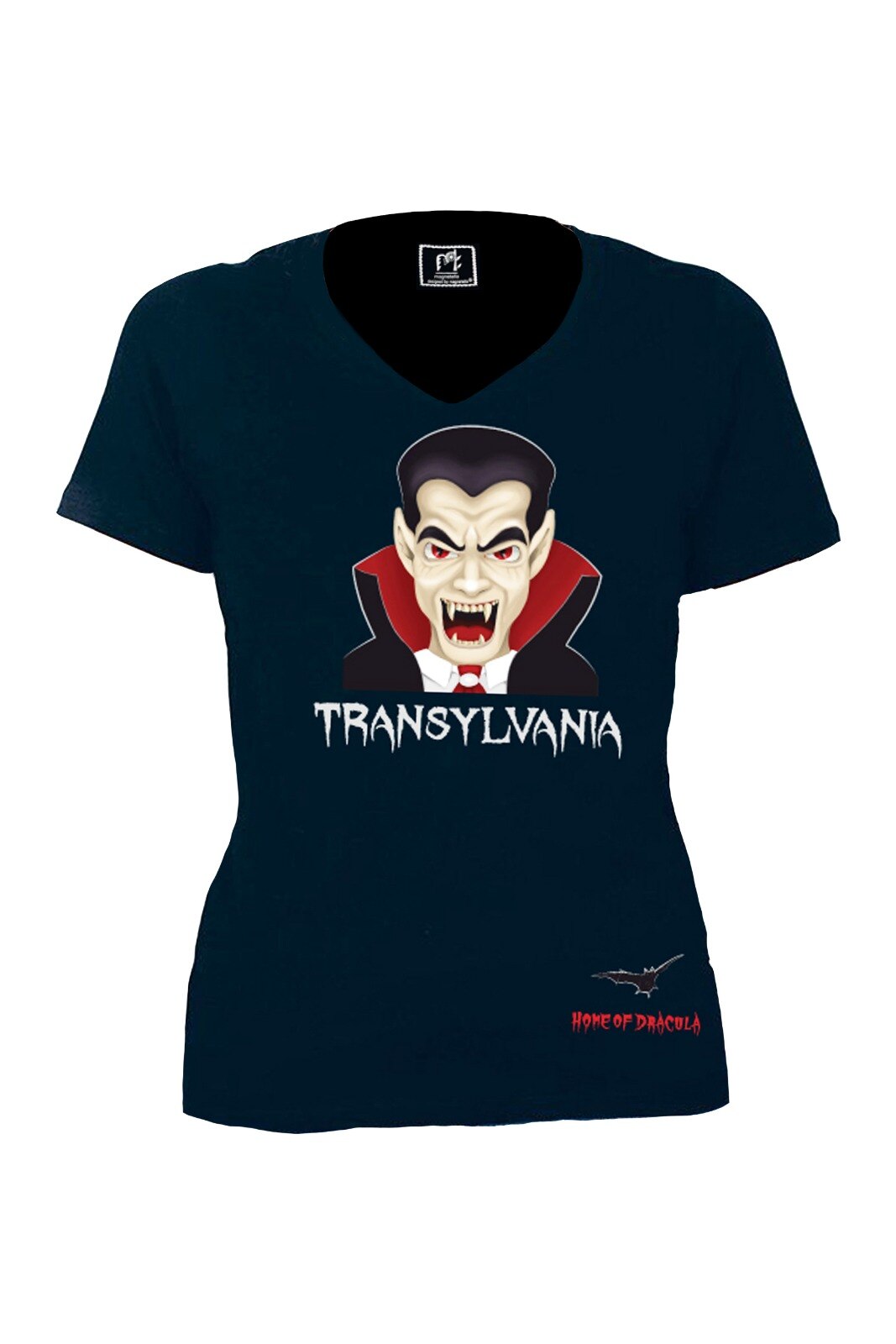Tricou din bumbac, Magnetella, XS, Portret Dracula, Negru
