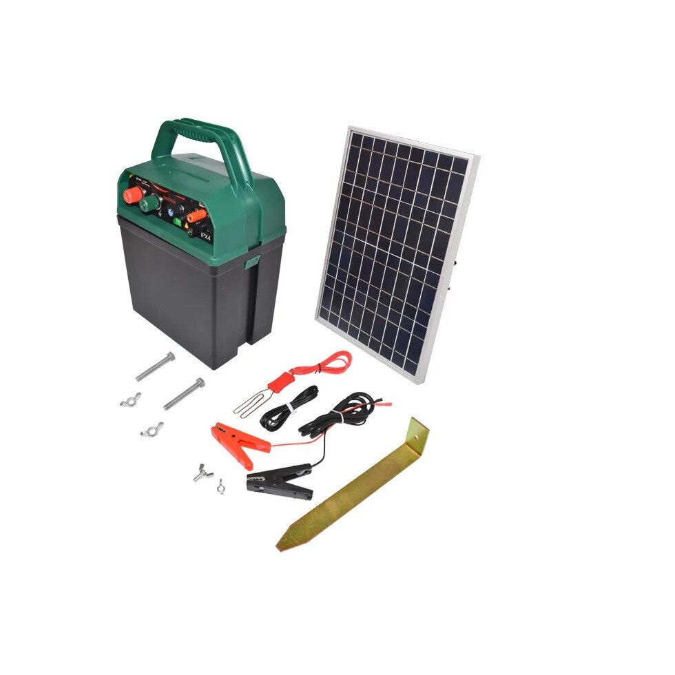 Generator impulsuri 12V 1 Joule cu panou solar 10W gard electric Breckner Germany